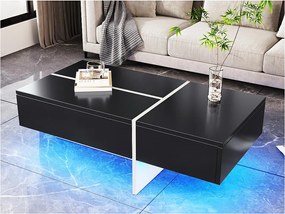 Stolik kawowy - z systemem oświetlenia LED sterowanym aplikacją - Czarny