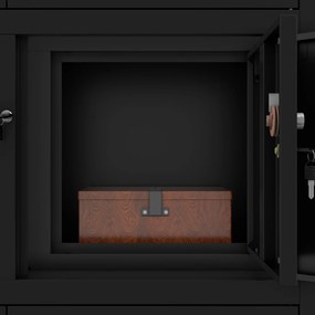 Biurowa szafa metalowa z sejfem na akta i dokumenty FILIP II, 900 x 1850 x 400 mm, czarna