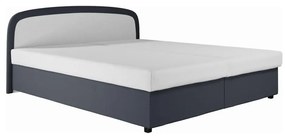 Łóżko tapicerowane z materacem sprężynowym i pojemnikiem na pościel MALIA 160x200 szare