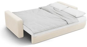 Beżowa aksamitna rozkładana sofa ze schowkiem 238 cm Belfast – Cosmopolitan Design