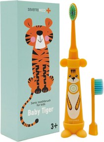 Szczoteczka soniczna elektryczna do zębów dla dzieci 3-12 lat BABY TIGER + 2 końcówki
