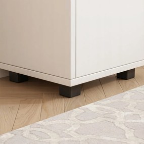 Biała szafka łazienkowa z półkami i drzwiami – 33 x 30 x 90 cm