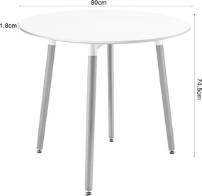 Okrągły stół skandynawski Kami 80 cm