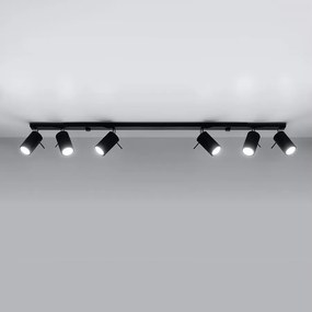 Plafony nowoczesny Briix, stal - 6 źródło światła 4000K - L.118 x H.16 cm - czarny