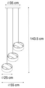 Nowoczesna lampa wisząca czarna 3-punktowa - Tkanina Nowoczesny Oswietlenie wewnetrzne