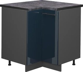 Szafka narożna ciemnoniebieski wysoki połysk 80.5x60x82 fame-line