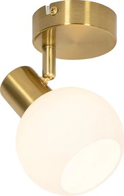 Reflektor art deco złoty z opalowym szkłem regulowany - Anouk