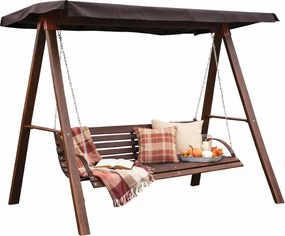 Huśtawka ogrodowa drewniana orzech P9-R90