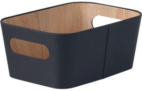 Kitchisimo Zestaw 2 koszyków do przechowywania 26 × 18 × 11 cm, czarny, S