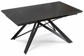 Stół Rozkładany Prostokątny MAXIME 160-240 cm Ceramiczny Czarny Marmur do Jadalni Nowoczesny Loft