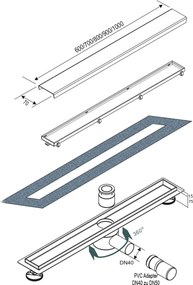 Rynna prysznicowa ze stali nierdzewnej FlexGTB02