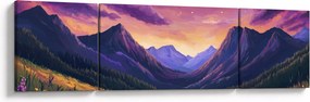 Obraz - Fioletowy krajobraz (170x50 cm)