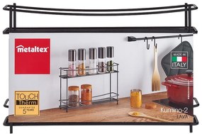 Czarna dwupoziomowa półka na przyprawy Metaltex Pepito Lava