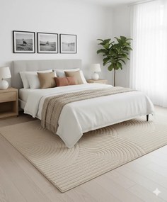 Dywan nowoczesny 3D Arc Geometria beżowy 120 cm x 170 cm