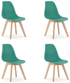 Zielone krzesło KITO z bukowymi nogami