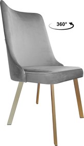 Krzesło Victor tkanina Welur noga metalowa krzesło tapicerowane premium : Kolor nogi - Złota profil, Kolor tkaniny - VELVET - MG17, Typ siedziska - Siedzisko obrotowe 360°