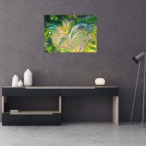 Obraz na szkle pól ryżowych z lotu ptaka (70x50 cm)