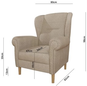 Jasnobrązowy fotel typu uszak Swan – Ropez