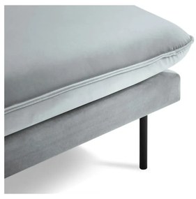 Jasnoszara narożna aksamitna sofa lewostronna Cosmopolitan Design Vienna