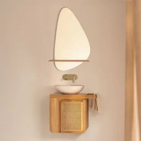 Zestaw Wiszących Mebli Łazienkowych Z Drewna Tekowego Georgy Drewno Tekowe & Cement - Sklum