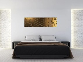 Obraz - Złote sześciokąty (170x50 cm)
