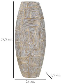 Wazon z żywicy polimerowej w kolorze złota (wysokość 59,5 cm) Eclips – Mauro Ferretti