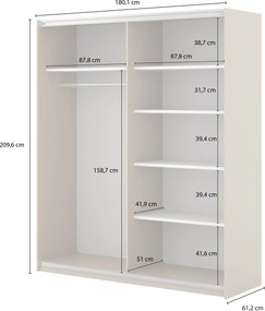 Szafa Przesuwna VANTE 150 cm Szafa Dwudrzwiowa Dąb dunin