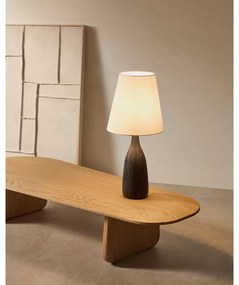 Czarno-kremowa lampa stołowa z tekstylnym kloszem (wysokość 56 cm) Luvia – Kave Home