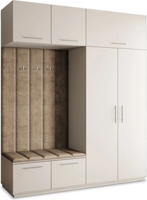 Masseno Garderoba REMA 200/240/60 cm Nowoczesna Szafa do Przedpokoju Kaszmir, MONOLITH 09 (Beżowy)