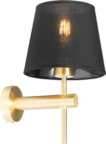 Nowoczesna lampa ścienna mosiądz z czarnym - Pluk