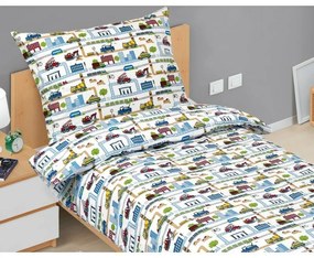 Bellatex Pościel dziecięca bawełniana Junior Cityzielona, 140 x 200, 70 x 90 cm