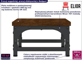 Podstawka na monitor z metalowym stelażem brązowy dąb L0-P89