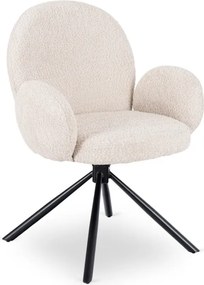 Krzesło Tapicerowane Obrotowe do Salonu MUSSO Beżowe Nowoczesne