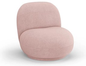 Jasnoróżowy fotel z materiału bouclé Chuck – Micadoni Home