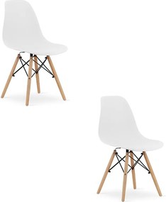 Krzesło Valora OSAKA, białe, naturalne nogi, ergonomiczny design x2