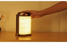 Biała/w ciemnym naturalnym kolorze lampa stołowa LED (wysokość 4 cm) Origami – Gingko