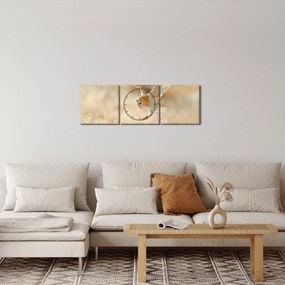 Obraz - Sowa (z zegarem) (90x30 cm)