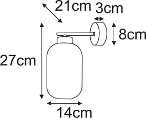Kinkiet ze szklanym kloszem beżowy K0-B06