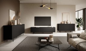 Czarna szafka RTV Nero na wysokich nóżkach