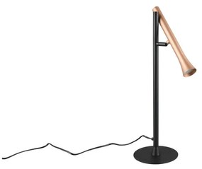 Lampa stołowa LED w czarno-złotym kolorze z metalowym kloszem (wysokość 53 cm) Fiato – Trio