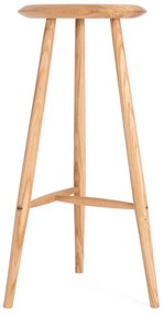 Hoker z litego drewna dębowego w naturalnym kolorze (wysokość siedziska 75 cm) Blanc – Gazzda