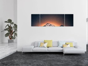 Obraz gwiaździstego nieba z górami (170x50 cm)