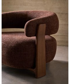 Brązowy fotel z tkaniny szenilowej Granite – Kave Home