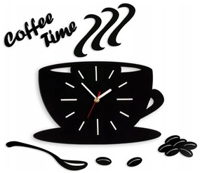 Zegar na ścianę do kuchni naklejany filiżanka cichy czarny do kuchni salonu