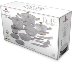 BerlingerHaus Zestaw naczyń z powłoką tytanowąTaupe Nordic, 15 szt.