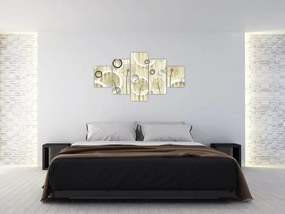 Abstrakcyjny obraz z dmuchawcami (125x70 cm)