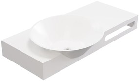 Umywalka wisząca z litą powierzchnią z wieszakiem na ręczniki – Biała – Szer. 100 x Głęb. 54 x Wys. 20 cm – YUMIKO