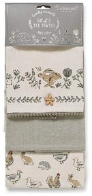Zestaw 3 bawełnianych ścierek kuchennych Cooksmart ® Country Animals