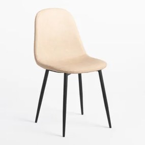 Krzesło Do Jadalni Ze Sztucznej Skóry Glamm Beige Crema & Negro - Sklum