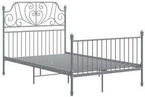 Szare metalowe łóżko z zagłówkiem 120x200 cm - Hadson